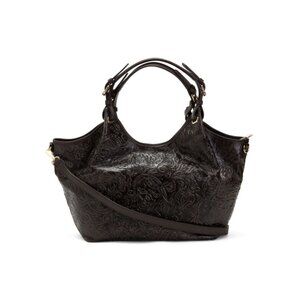 ISADORA Cuoio Made In Italy Leather Tulip Tooled Tote With Strap